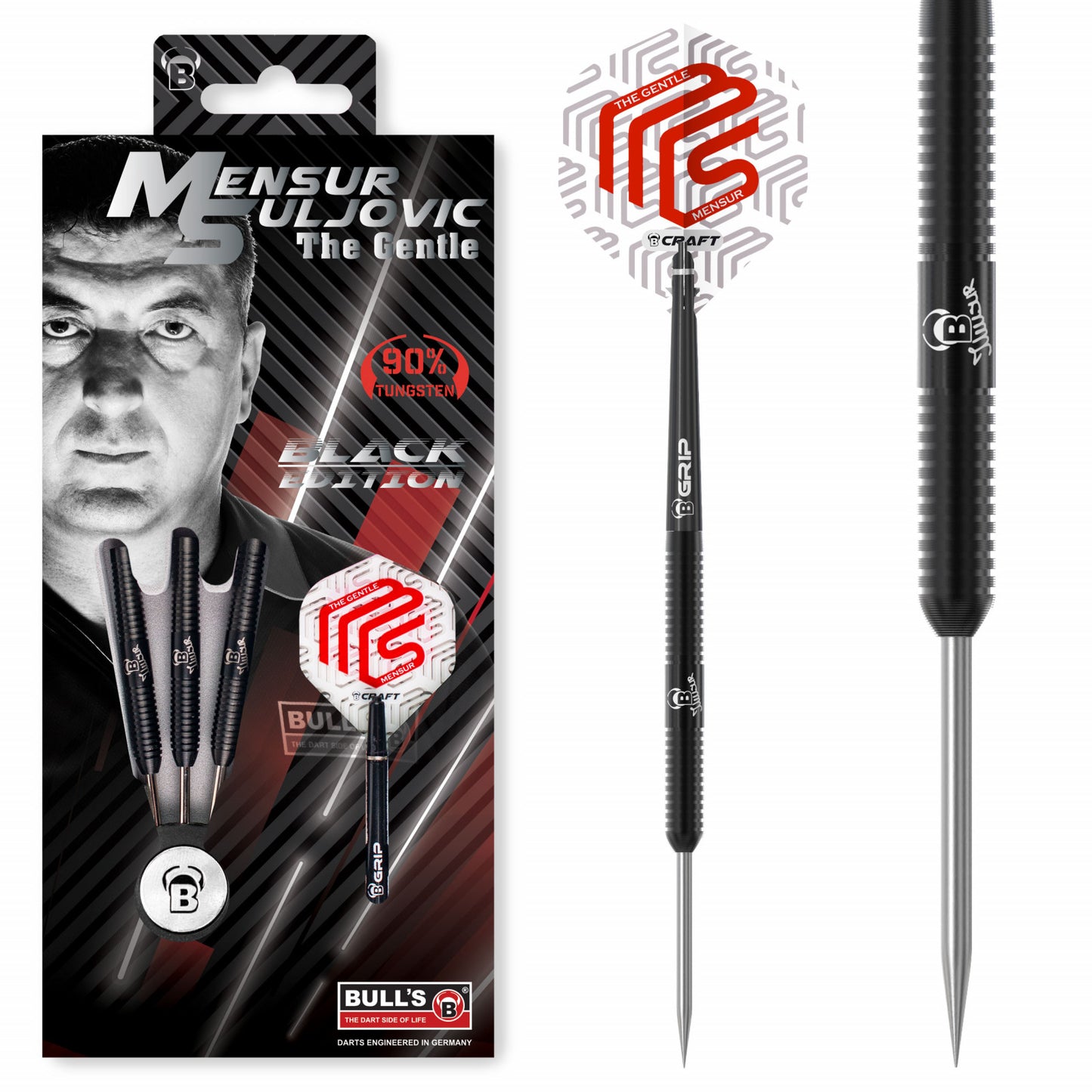 BULL'S Mensur Suljovic Black Edition Steel Dart