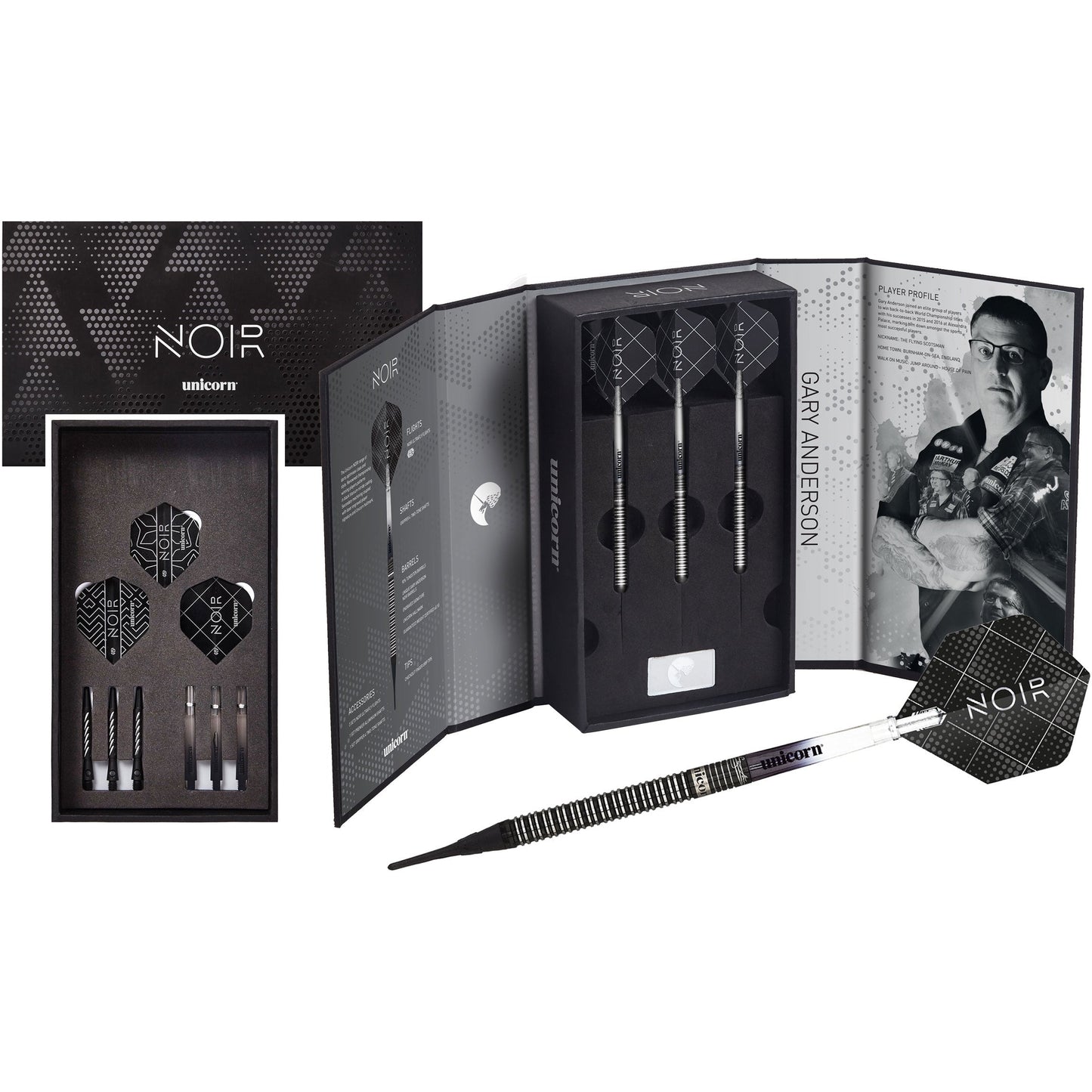 Unicorn World Champion Gary Anderson NOIR Soft Darts Presentation Box