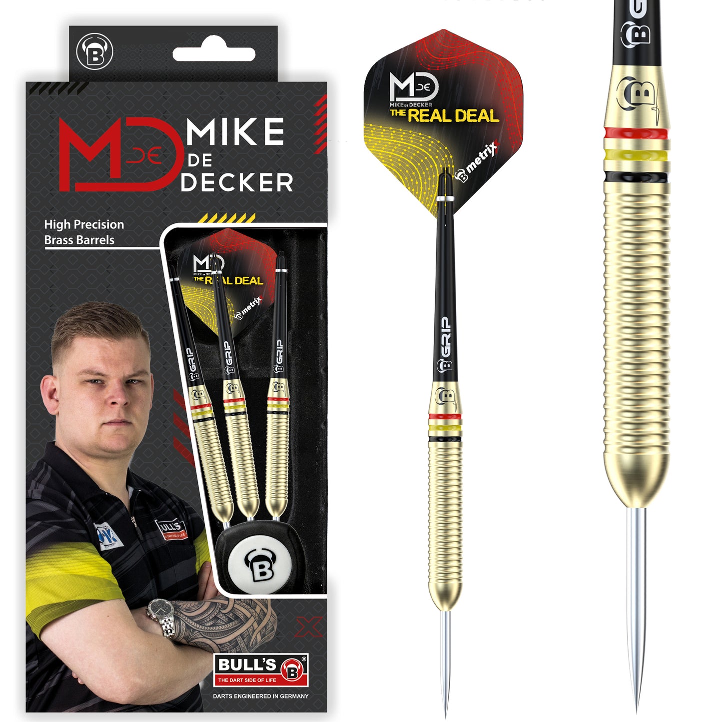 BULL'S Mike de Decker Player Brass Steel Dart