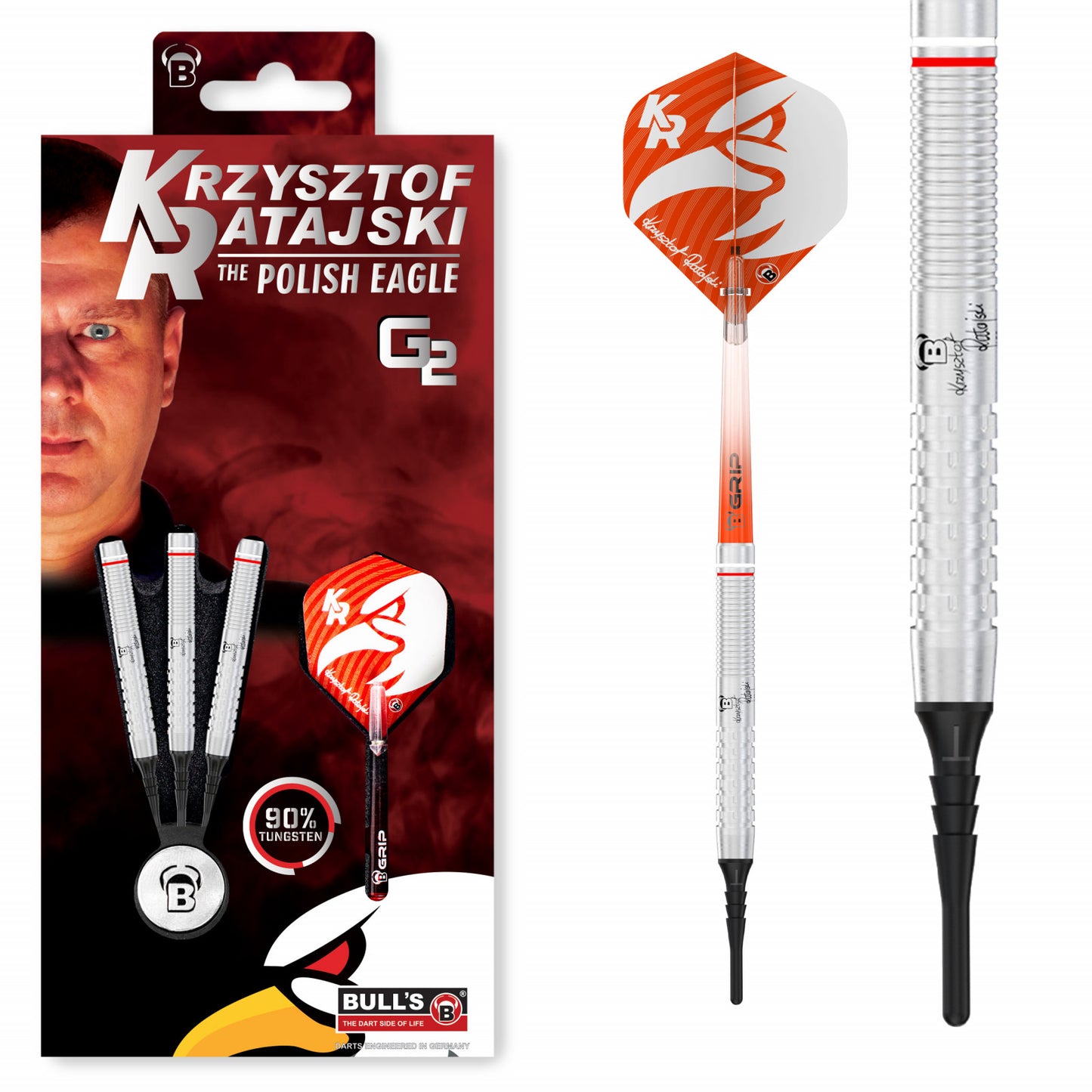 BULL'S Krzysztof Ratajski Soft Dart G2, 90% Tungsten
