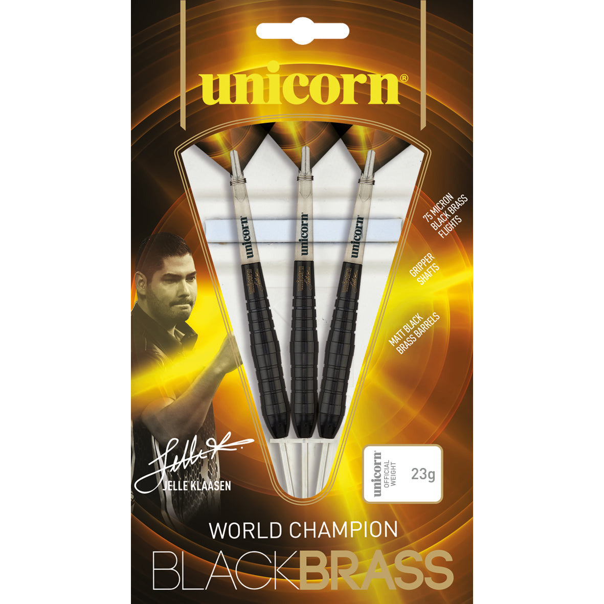 Unicorn Black Brass Jelle Klaasen Steel Darts