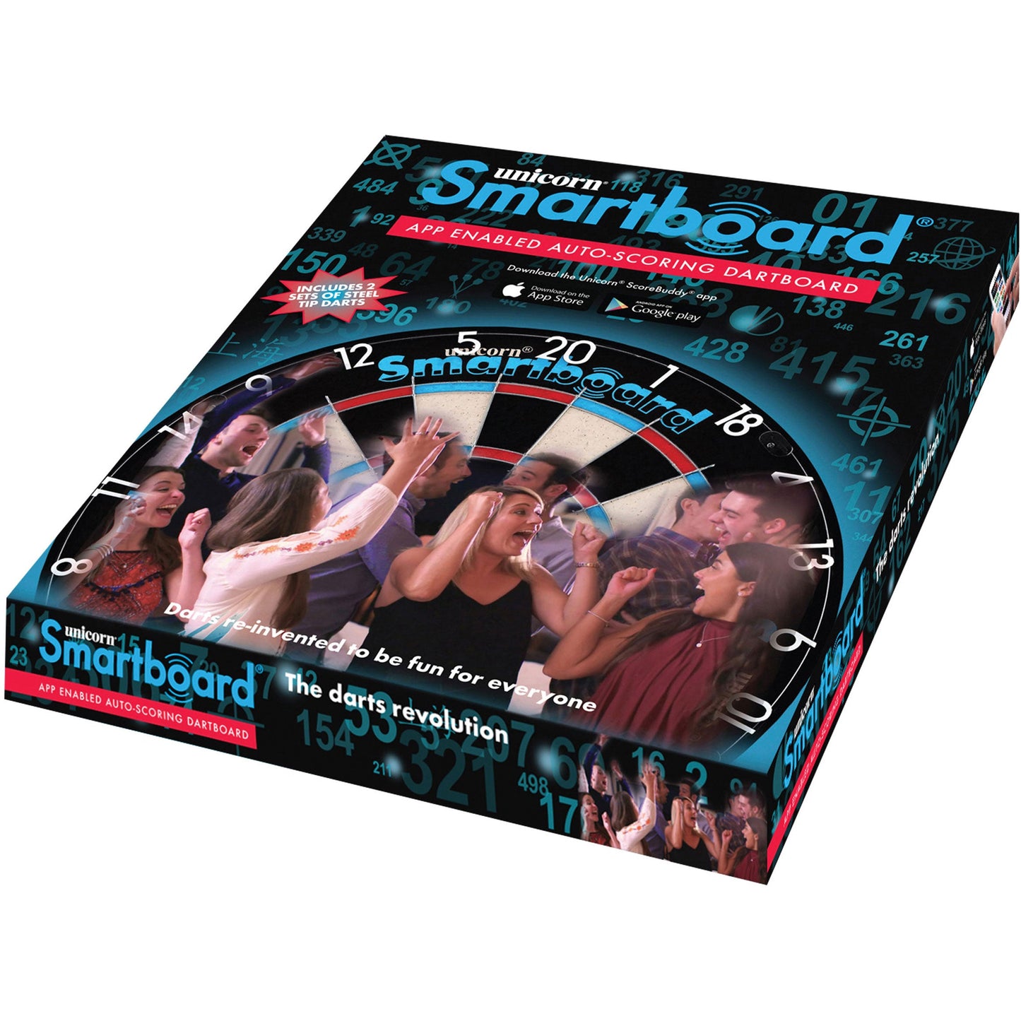 Unicorn Smartboard Bristle, Bluetooth Dartboard, App kompatible Dartscheibe